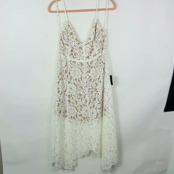 LULU'S One Wish White Lace Midi Dress Size Large NWT - Picture 5 of 14